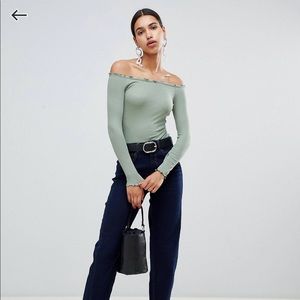 ASOS Sage off the shoulder body suit